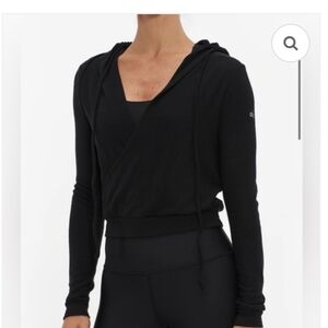ALO Yoga Alolux Cross Wrap Black Hoodie